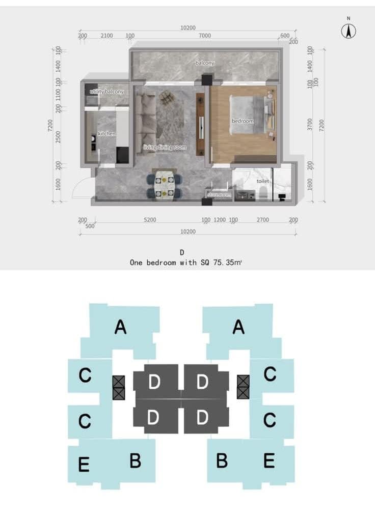Forest One Residency Type D One Bedroom
