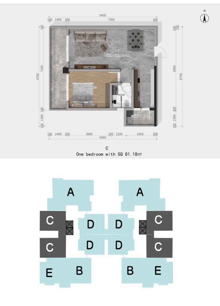 Forest One Residency Type C One Bedroom