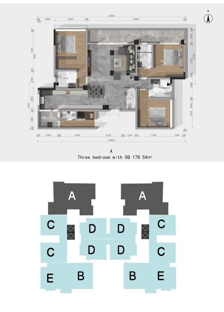 Forest One Residency Type A Three Bedroom